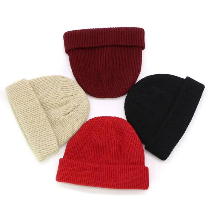 Для мужчин вязаная шапка Beanie череп Кепки головной убор моряка манжеты Brimless Ретро Темно-Стиль Шапка-бини TT @ 88