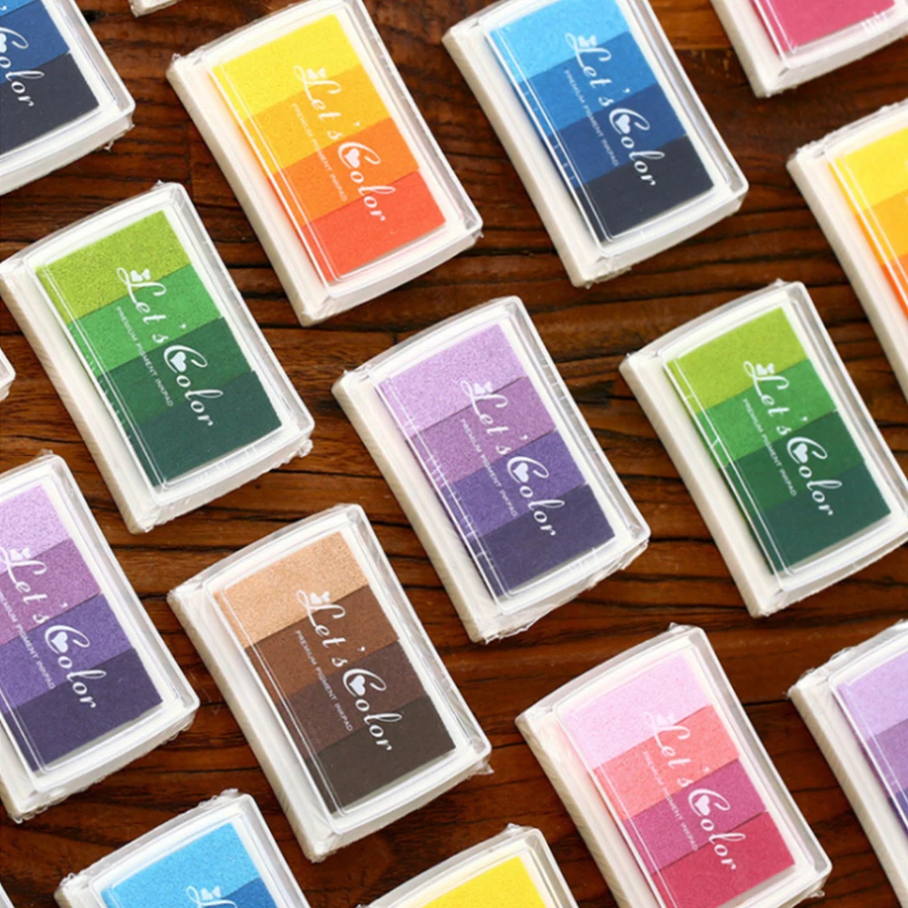 

Four-color gradient concave ink pad Rainbow color seal supplies
