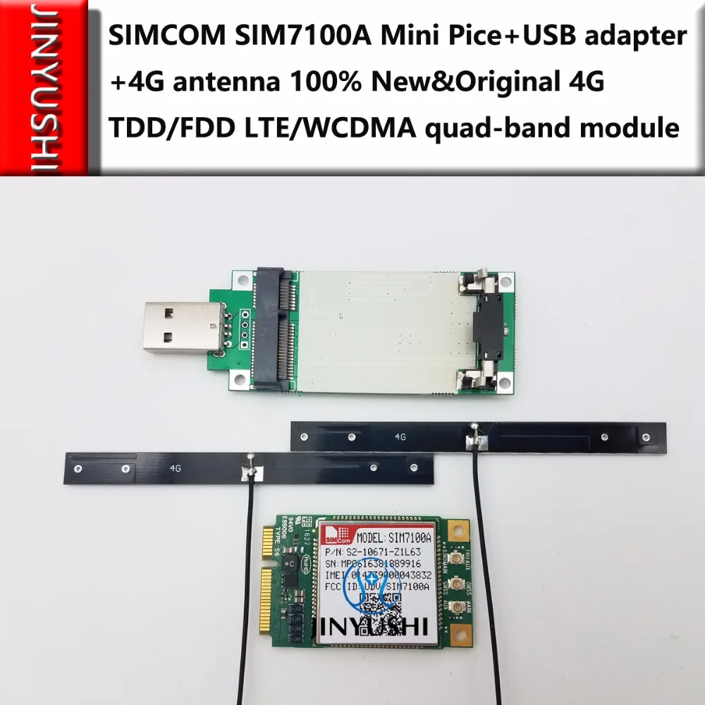 JINYUSHI FOR SIM7100A +USB Adapter+antenna Mini PCIE 4G New