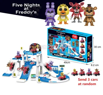 

FNAF Car Park Pull Back Car Game Five Nights Kid Toy Fazbear Bear Night Freddy Action Figure Freddy's Bonnie Foxy Toys Color Box