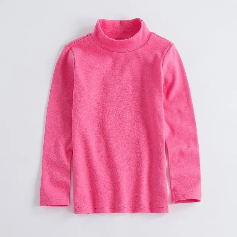 DzBoom/хлопковые детские топы с длинными рукавами, новая однотонная Мягкая футболка для детей, модная Осенняя детская одежда футболка для девочек и мальчиков, Лидер продаж - Цвет: Hot Pink