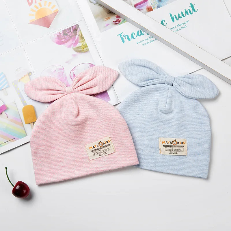 

Baby Girl Hat Rabbit Ear Hat For Girls Cotton Bow Knot Kids Hat Children's Hats Caps