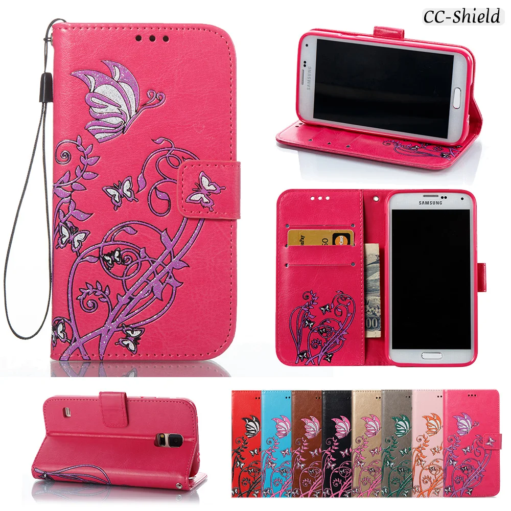 

Case for Samsung Galaxy S5 S 5 SM G900f G903F G900H SM-G900f SM-G903f SM-G900H SM-G900FD Card Slot Leather Cover with Stander
