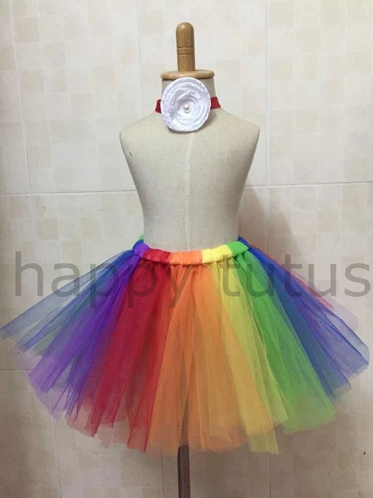 Faldas de tutú de arcoíris para niñas, Ballet tutú de tul de hecho a mano, conjuntos de diadema de flores, falda de baile de fiesta para niños|tutu skirt kids|skirt kidstutu skirt -