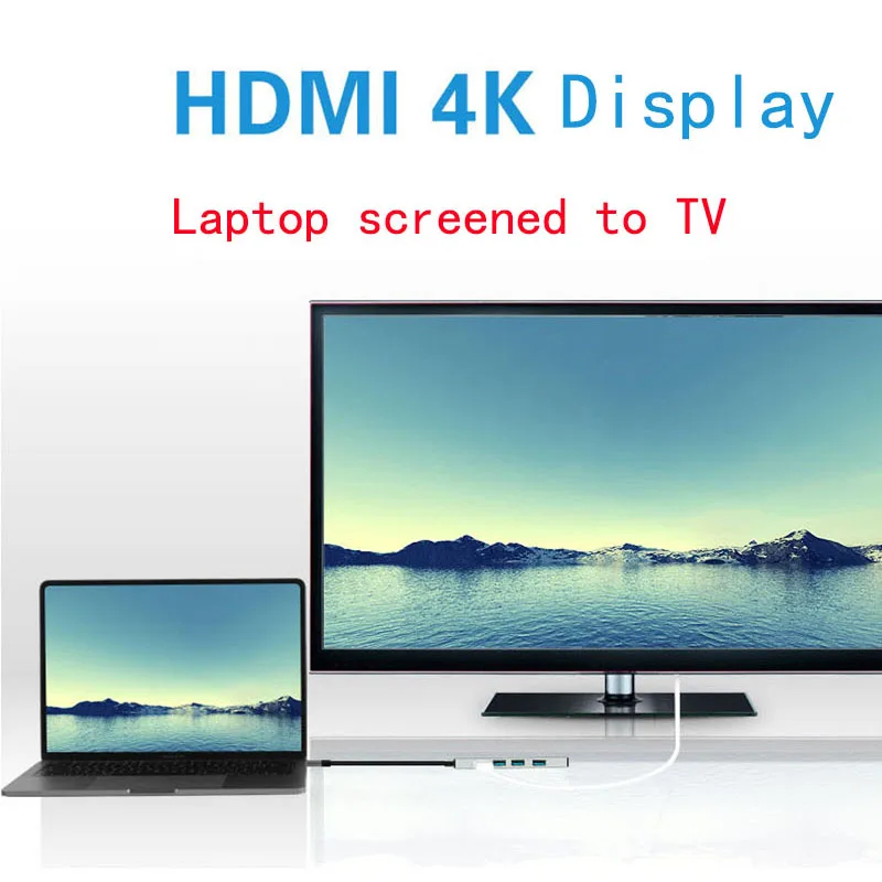 Док станция с разъемом типа C HDMI USB концентратор питания Fealushon для ноутбука Macbook Pro