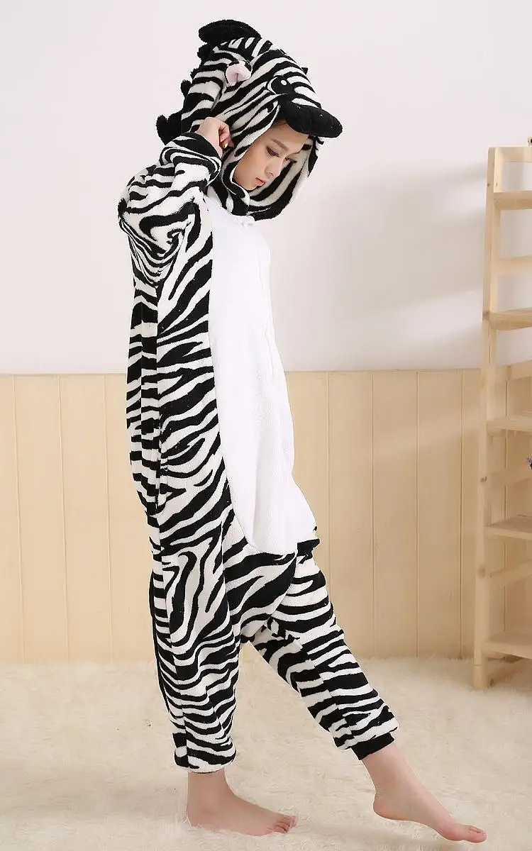 Фланелевые зимние пижамные наборы с животными с рисунком зебры для мужчин и женщин, семейная одежда для сна для женщин, размеры s, m, l, xl