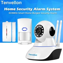 Охранная сигнализация, wifi, ip-камера, система безопасности, камера наблюдения с 1 шт., беспроводной дверной датчик, сигнализация, 1 шт., PIR детектор