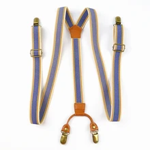 4 клипсы эластичная Подвеска Классическая подтяжка в полоску Стиль