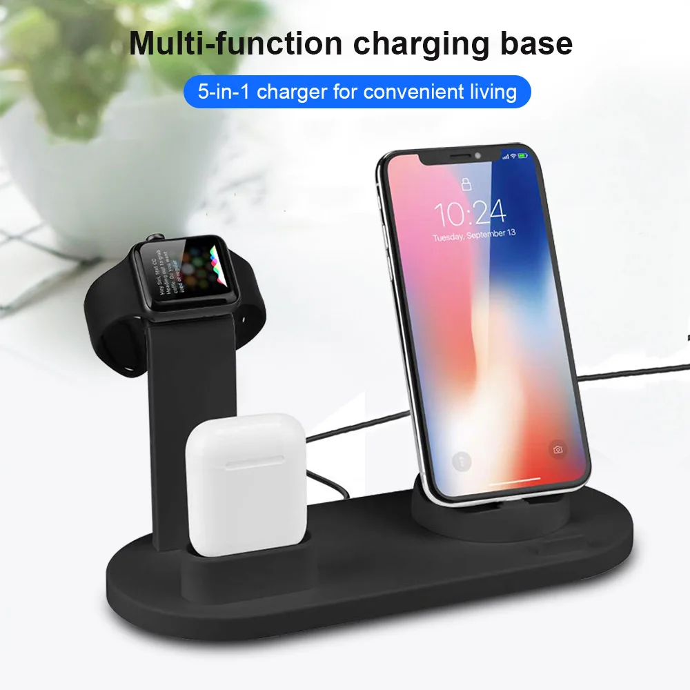 FDGAO подставка с подзарядкой док-станция для Apple Watch Airpods для iPhone X XR XS 8 7 6S Plus 5s SE телефон usb type C зарядное устройство