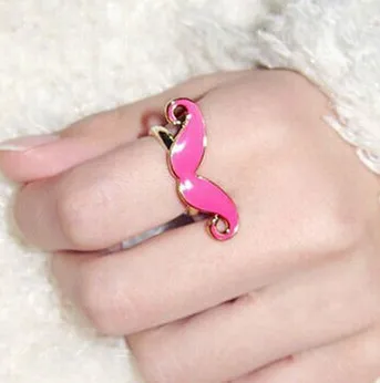 

only green color have stock Women's Fashion New Designer Jewelery Classic Candy Color Adjustable Mustache Ring 4RD03