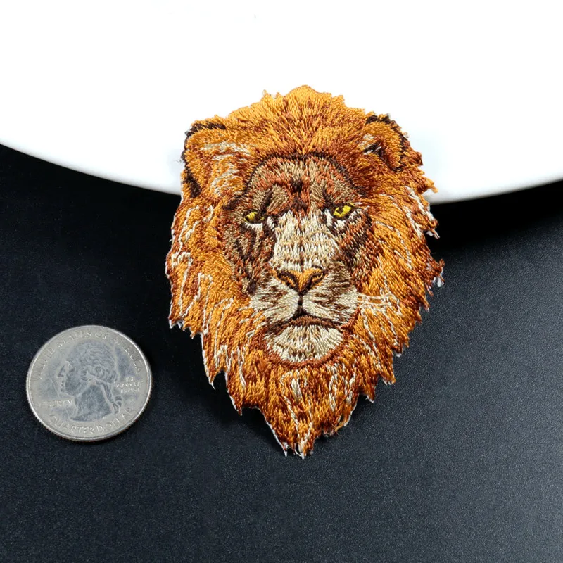 

Lion Embroidery Patches Sewing Applique Iron on Patch for Clothing Backpack DIY Craft Repair Clothes Sticker Cool Jacket Parches