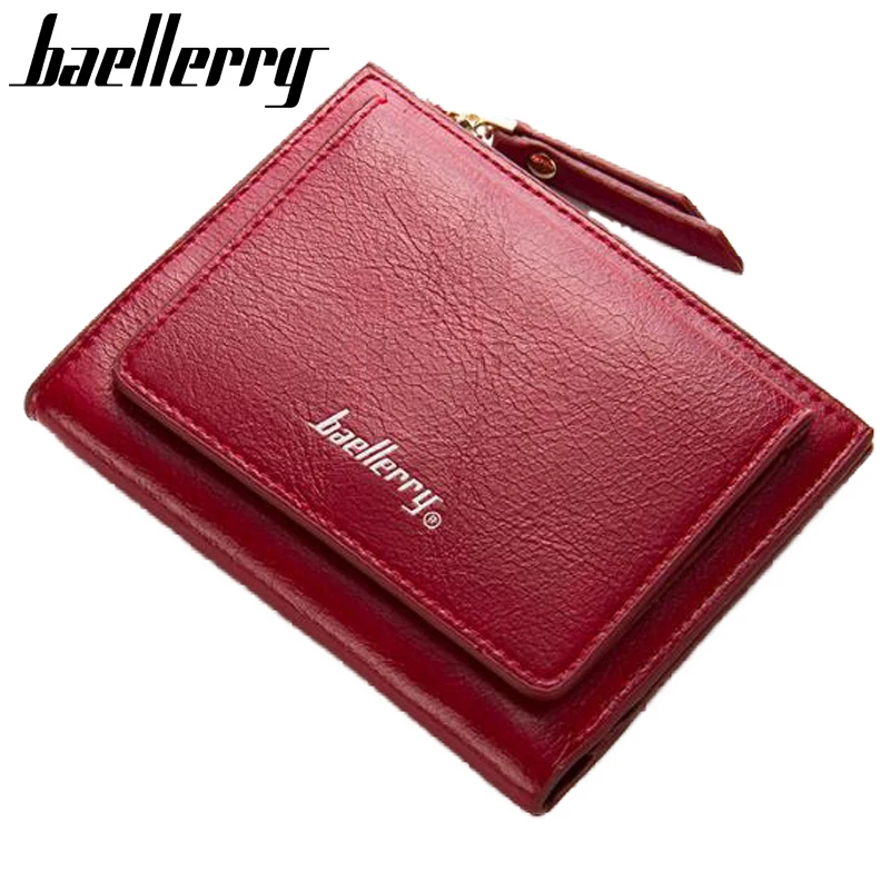 Baellerry женский кожаный бумажник модный короткий кошелек на молнии винтажный