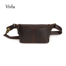 Для мужчин из натуральной кожи поясная сумка Деньги кошелек Crossbody груди многофункциональный мужской поясной ремень сумки