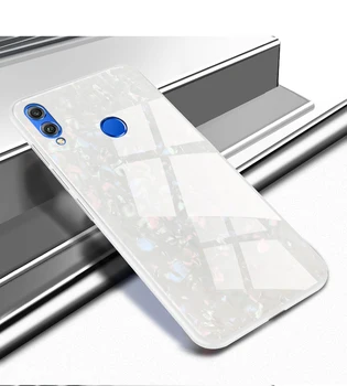 

20pcs/lot Free shipping Fairy shell TPU+Tempered glass new cover case for Huawei Honor V9 V10 9 9i 9 lite 10 play Note 10 8X 8C