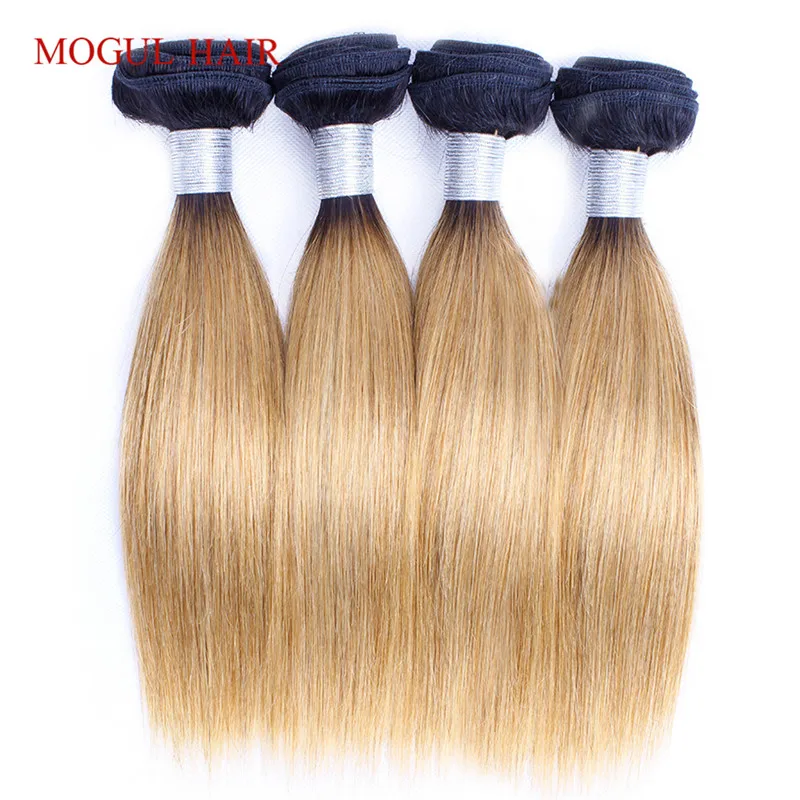MOGUL HAIR 4 Bundles T 1B 27 Dark Root Honey Blonde 50g/pc Ombre Brazilian Straight Remy Human Hair Natual Color Short Bob Style MOGUL HAIR 4 Bundles T 1B 27 Dark Root Honey Blonde 50g/pc Ombre Brazilian Straight Remy Human Hair Natual Color Short Bob Style