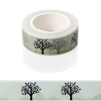 

1 PC 15mmx5m Tree Pattern Gold Foil Printing Japanese Washi Decorative Adhesive Tape Diy Masking Paper Tape Label Sticker
