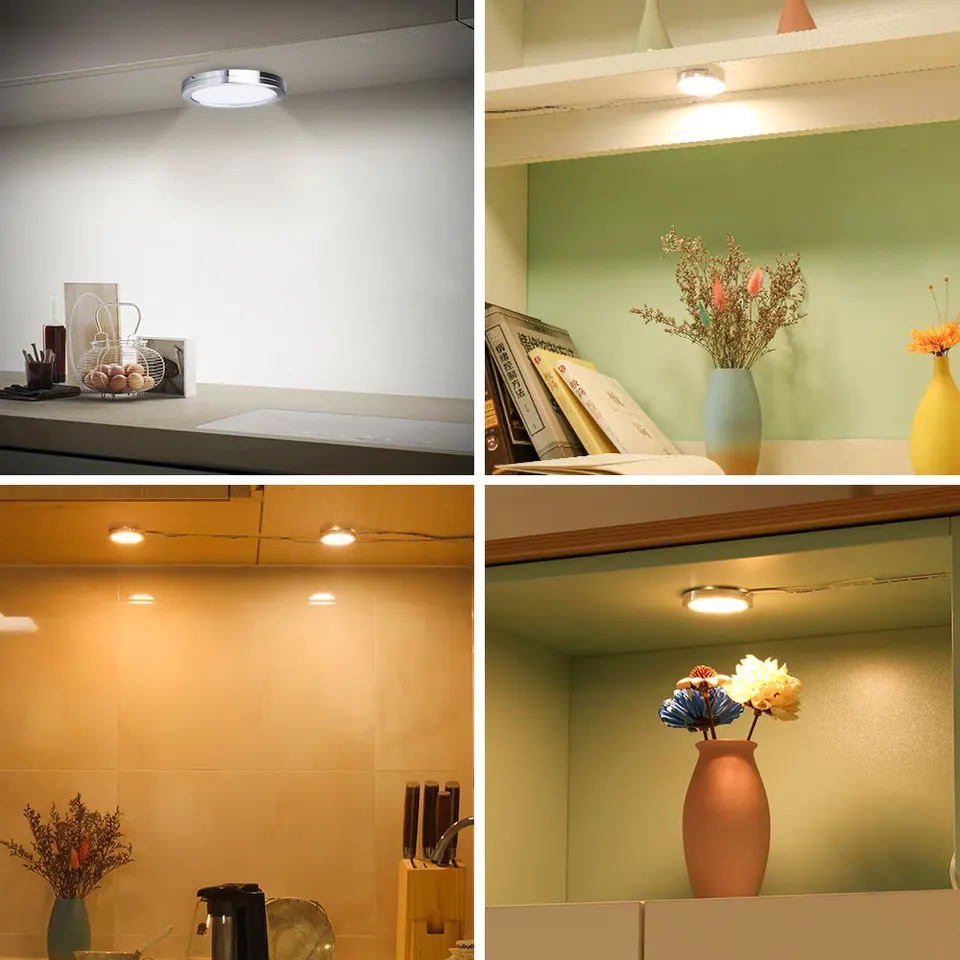 2 5w Led Under Cabinet Lights Puck Light Ultra Thin Round Decorative Home Kitchen Hanging Case Cupboard Furniture Lighting 2 5w Led Under Cabinet Lights Puck Light Ultra Thin Round Decorative Home Kitchen Hanging Case Cupboard Furniture Lighting