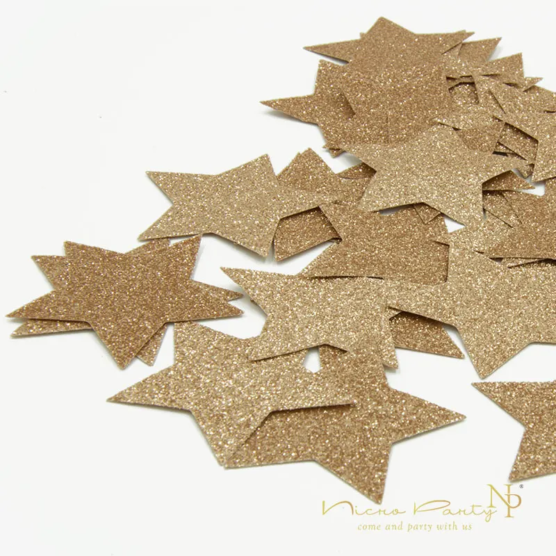 Nicro 100 Pcs Star Sliver Bronze Gold 5cm Paper Confetti for Wedding Table Scatter DIY Kids New Year Christmas Party Supplies