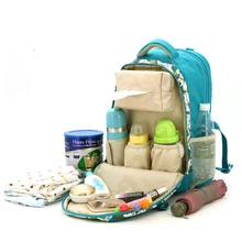 Voyage Sac À Dos Sac À Couches avec Isolé 3 Bouteille Poche MummyBag Bouteille De Stockage Étanche Sac Séparé Bébé Fourre-Tout Sacs à Couches