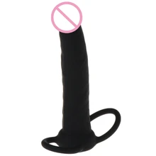 Silicone Double Penetration Cock Ring Penis Enhancer Dildo Sex Toy