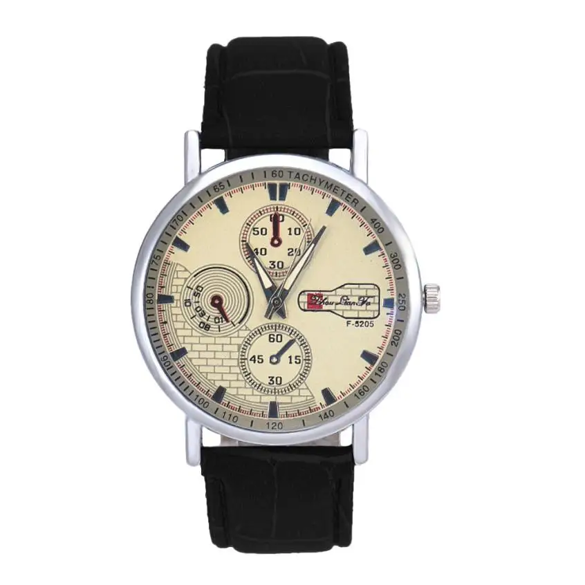 

SmileOMG Unisex Leather Band Analog Quartz Business Wrist Watch,Aug 10