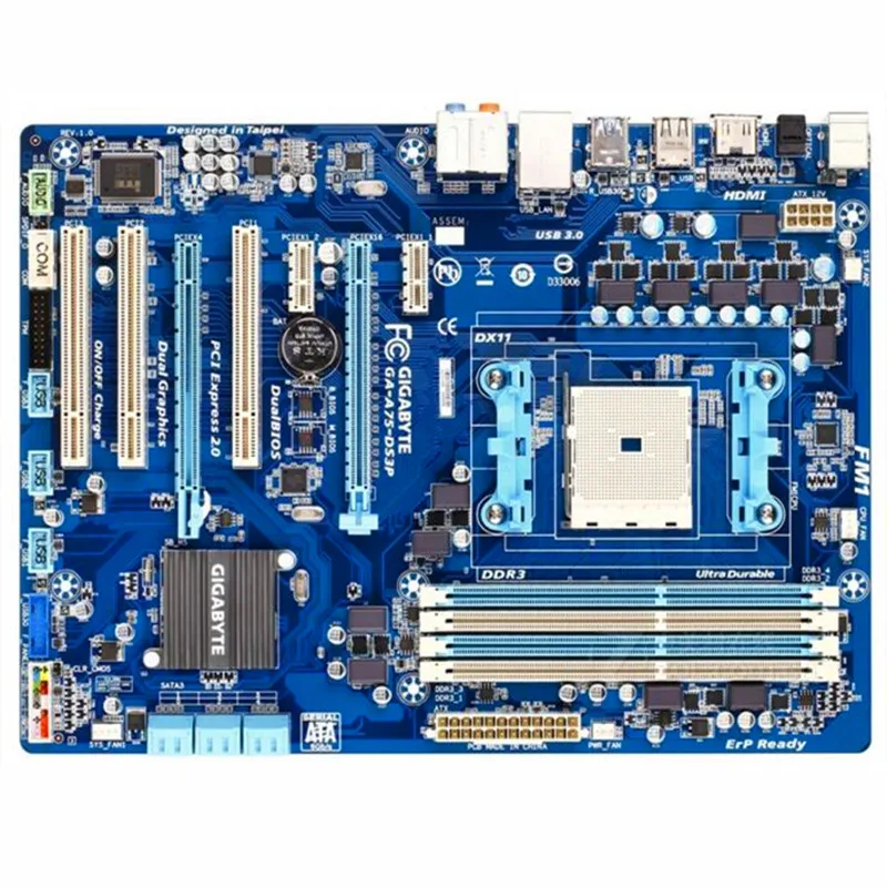

Free shipping 100% original motherboard for Gigabyte GA-A75-DS3P Socket FM1 DDR3 A75-DS3P ATX desktop motherboard