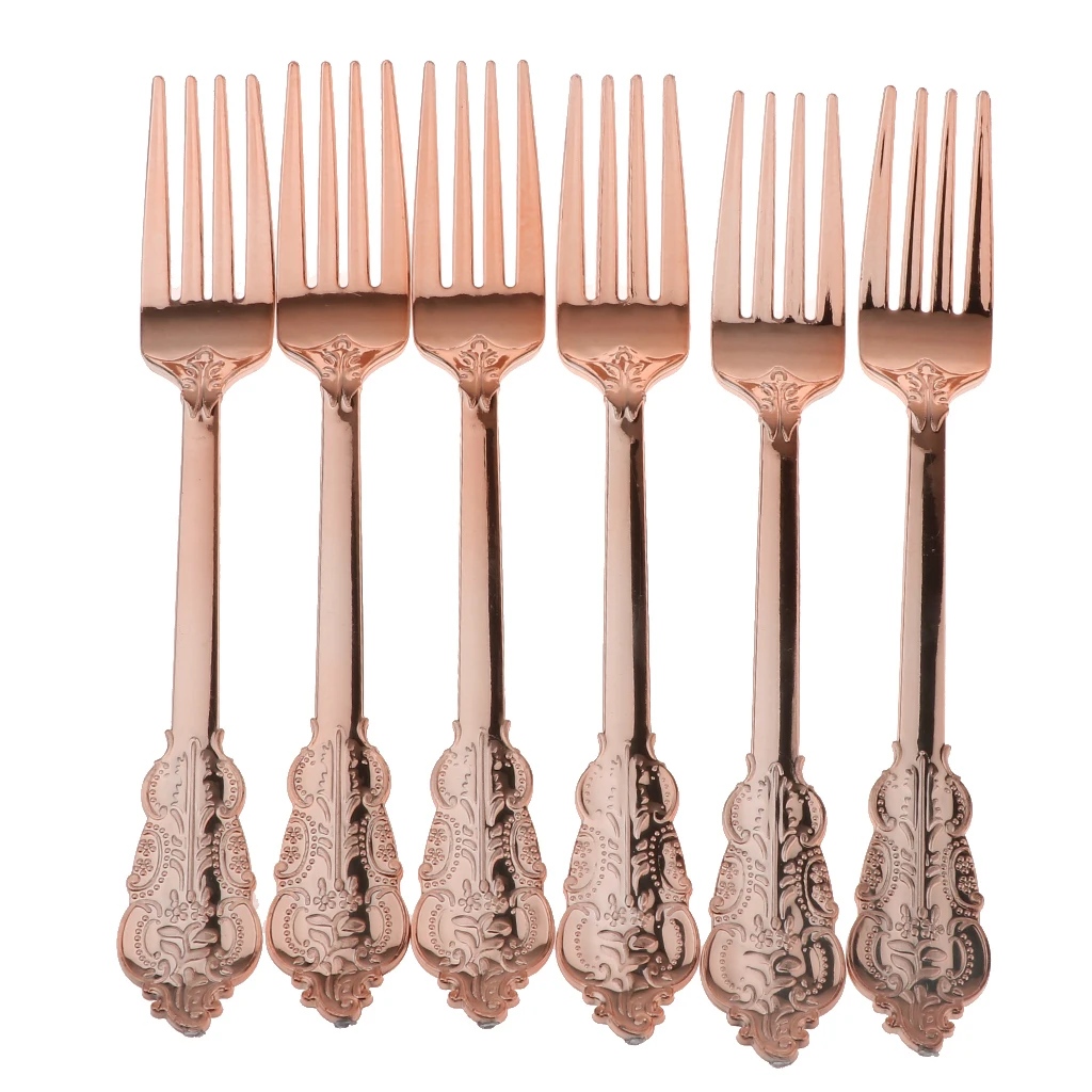 Amagogo 18 Pieces Disposable Plastic Forks Spoons Knifes Party Decorations Rose Gold