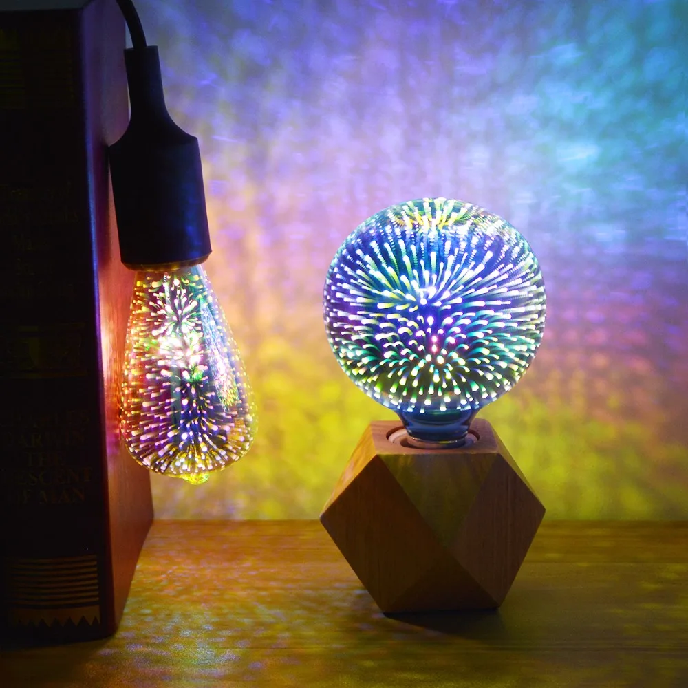 

Fireworks Effect 3D Optical Illusion Bulb 3D LED Lamp Vintage Night Light AC85V-265V Home Decoration Holiday Christmas light