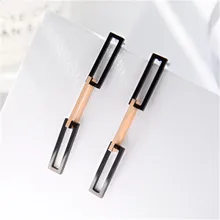 Юн РУО Новое поступление Мода черный квадрат серьгу розовое золото Цвет Женские Подарочные Титан Сталь украшения не увядает Одежда высшего качества