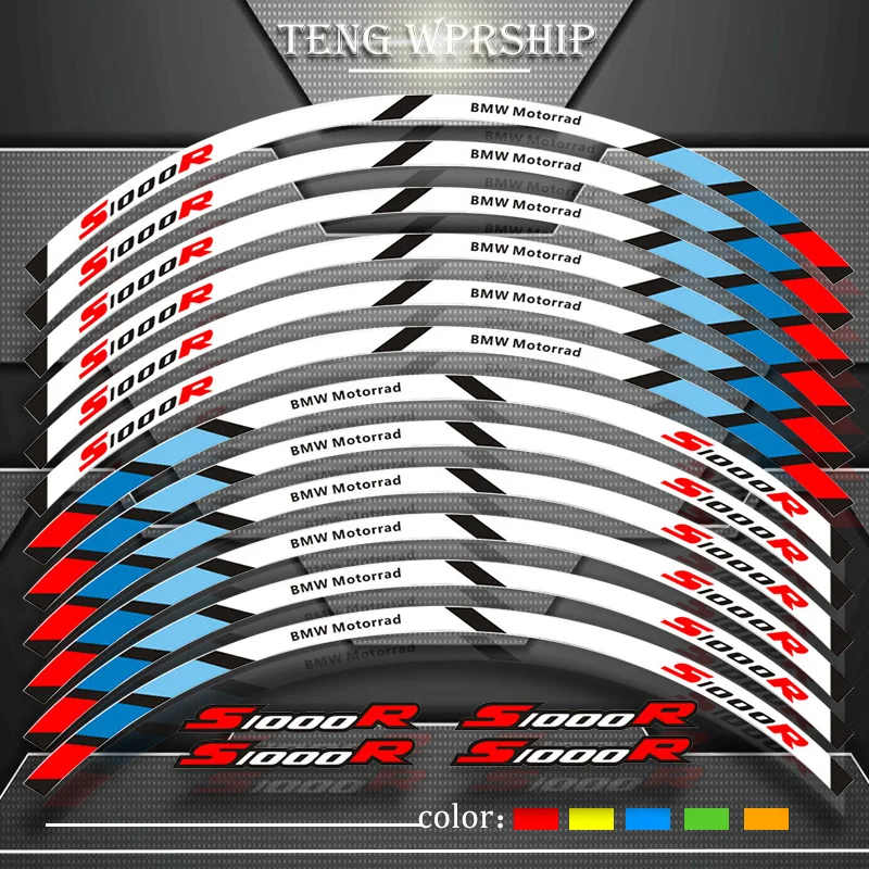 

Teng Worship Motorcycle Wheel Decals Reflective Edge Outer Rim Stripes Sticker for BMW R12000GS R 12000 GS R 12000GS