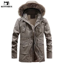 KENNTRICE длинное зимнее пальто, теплая зимняя куртка, Мужская парка с подкладкой из пуха, мужское повседневное пальто, одноцветные военные куртки