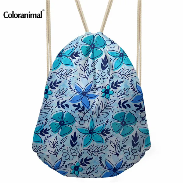 Coloranimal цветочный принт женские сумки на завязках для путешествий Mochila Feminina Cinch Sack Bag Trend бренд String сумка рюкзак и сумка dos - Цвет: CC4099Z3