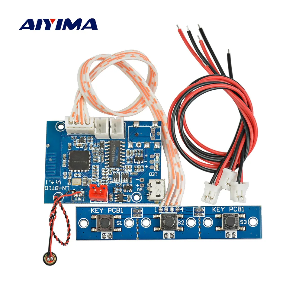 Aiyima 5Wx2 стерео 4,1 усилитель звука Bluetooth плата PAM8406 Amplificador Bluetooth приемник плата громкой связи
