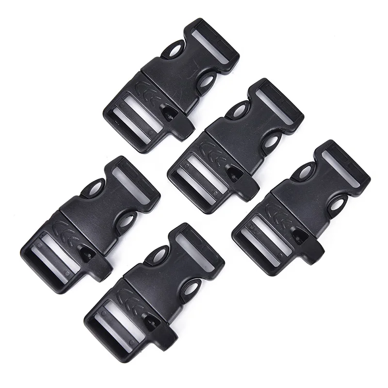 Survival Whistle Buckle Plastic Curved Side Release Buckles For Paracord Bracelet/ Backpack 5