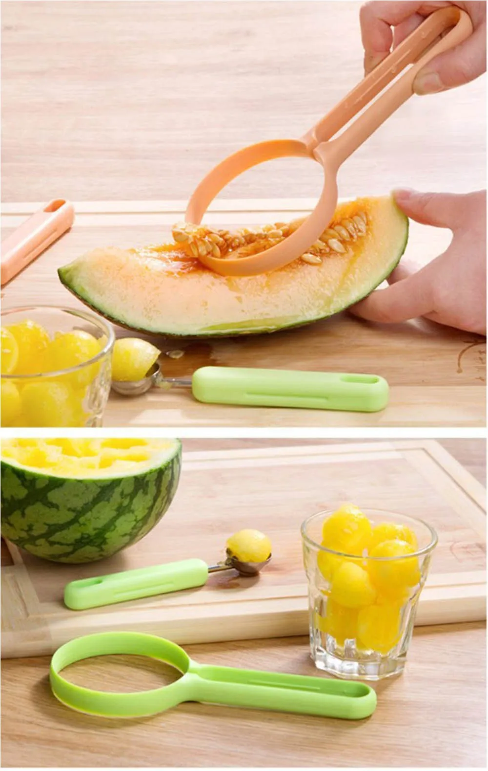 2-In-1-Fruit-Set-Melon-Scoop-Baller-Peeler+Spoon-Random-Plastic-Fruit-&-Vegetable-Cantaloupe-Watermelon-Tomato-Kitchen-Cooking-Tools-Hanging-Seed-Cleaner-KC1014 (3)