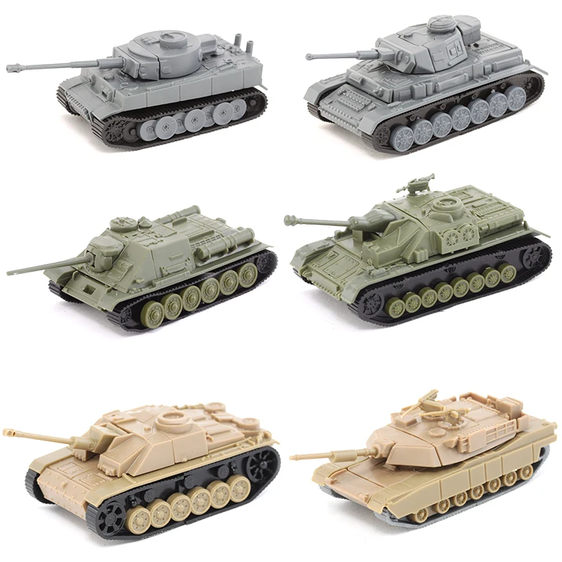 Le modèle de réservoir 4D assemblent le réservoir de la seconde guerre mondiale Germay Tiger USA M1A2 Su-100 des réservoirs de Ger-NO4 Kits de construction militaire 1:100 blocs en plastique modèle jouet