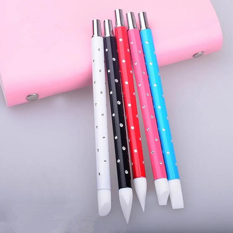 

Nail Art Carving Emboss Hollow Shaping Builder Painting Dotting 5Pcs /Set Silicone Brush Sculpture Pen Polish Gel Manicure Tools