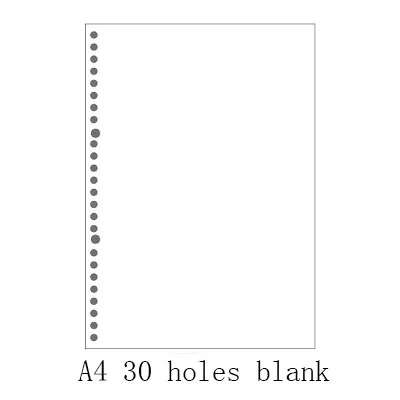 45 или 60 листов A4 30 отверстий, 20 отверстий, B5 26 отверстий без дерева страницы, выложенные/проверить/n24 n72 страница A5 пустой - Цвет: A4 blank 45 sheets