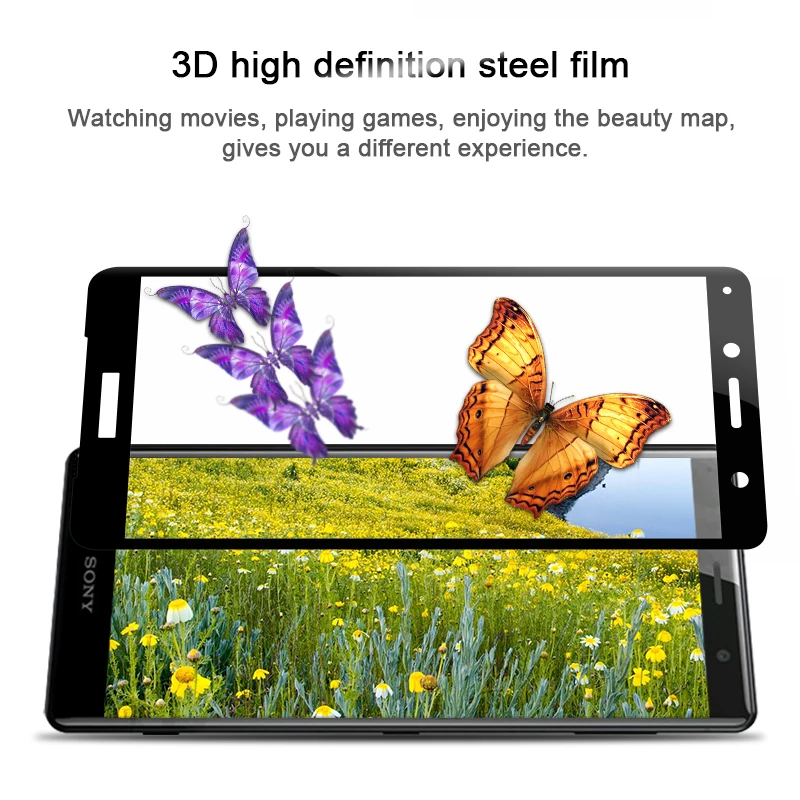 Изогнутое закаленное стекло с полным покрытием для Sony Xperia XZ2 защита экрана