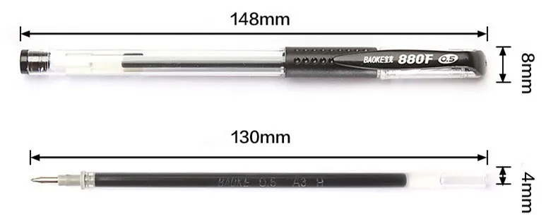 2 шт BAOKE Gelpen, 880F, черный 0,5 мм картридж, канцелярские принадлежности для студентов ручка, обучающая ручка(добро пожаловать в наш магазин