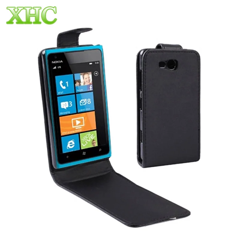 

Mobile Phone Case for Nokia Lumia 820 Pure Black Vertical Flip Leather Case for Nokia Lumia 820