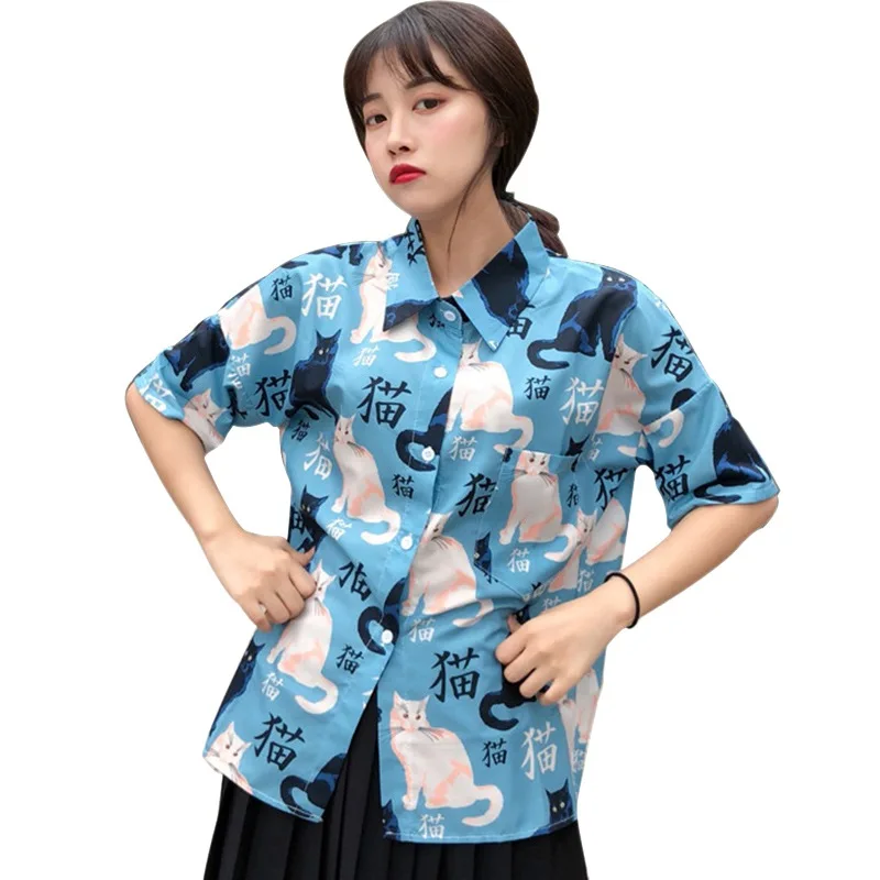 

Korean Blouse Women cartoon Shirts Fashion Leisure Harajuku Female Shirt Tops Femme