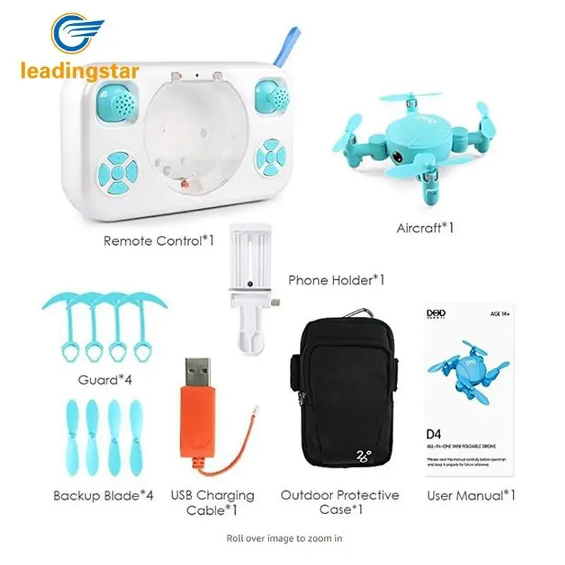 

LeadingStar Mini Folding Drone WIFI FPV Pocket Drone With 720P Camera Altitude Mode Foldable RC Quadcopter