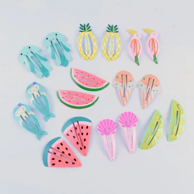 

New Flamingo Pineapple Watermelon Hair Clip BB Clip Japanese Cute Hair Accessories Toy Pool Party Favors Supplies Girl Gifts