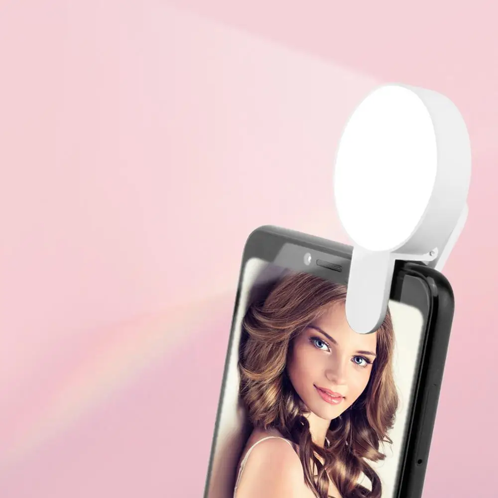 

Mobile Phone LED Selfie Ring Light Portable Circle Photography Clip Light Beauty Fill Lamp for Cell Phone Camera Rechargeable
