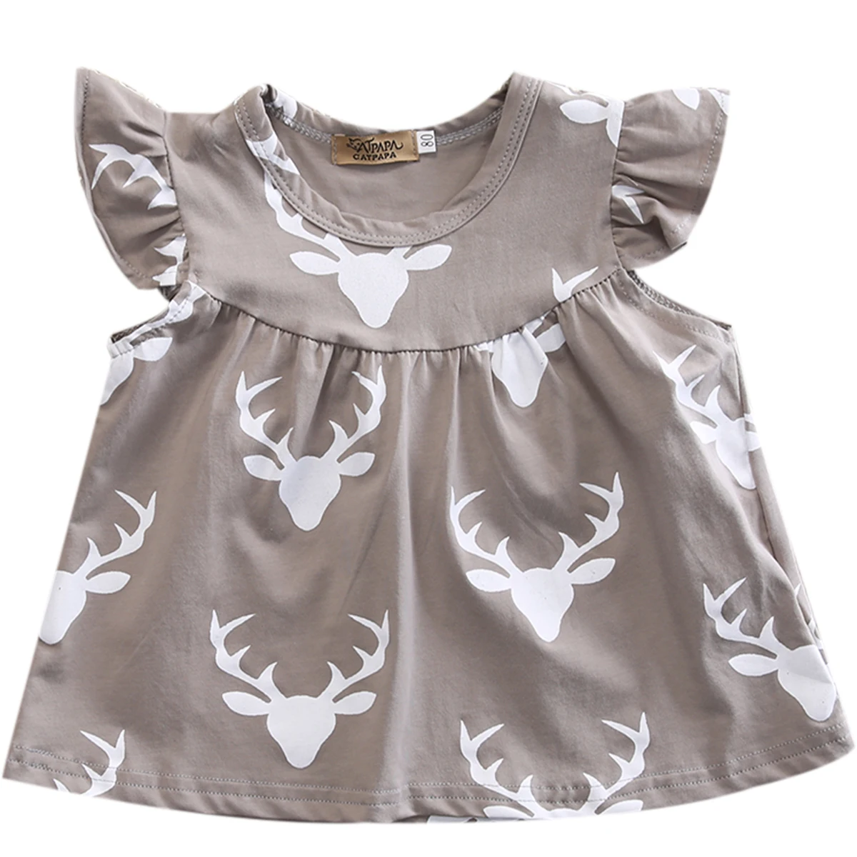 

Pudcoco Newborn Baby Girl Summer Dress Off the Shoulder Jersey Dress Patterned Design