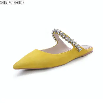 

Fashion Elegant Women shoes 2019 New Genuine Leather Mules Casual Basic Shoes Spring Summer Party Wedding Shoes Woman