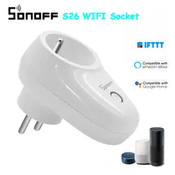 Интеллектуальный выключатель света Sonoff S26 нам Wifi Разъем EU/US/UK/AU разъём ПДУ адаптер Беспроводной умный дом настенный выключатель розетка