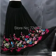 Танцевальный Костюм для бальных танцев, сексуальная баллоидная юбка с вышивкой для женщин, баллоидный танцевальный костюм, черная юбка