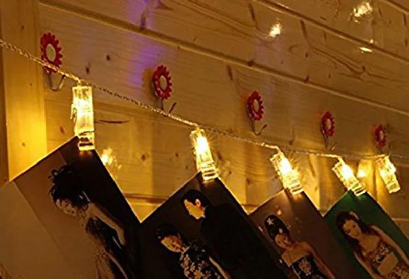 Szvfun фото клип светодиодная гирлянда 10 20 Led Lichterkette батарея сказочные огни